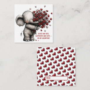 Entzückende Elefant-Valentinskarte Mitteilungskarte