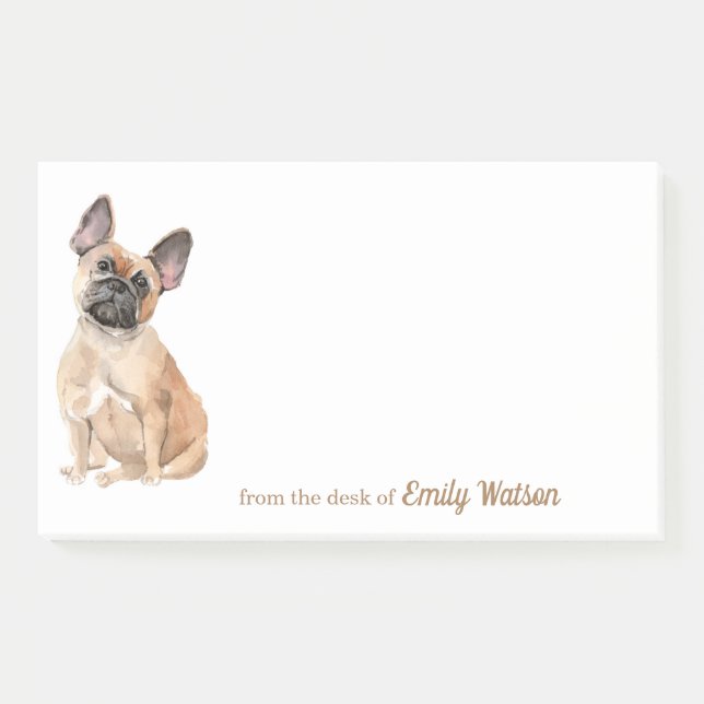 Entzückende französische Bulldogge Browns Post-it Klebezettel (Vorderseite)