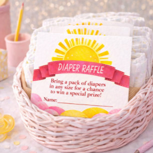 Entzückende gelbe Sonnenaufgang-Baby-Party-Windel- Begleitkarte
