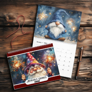 Entzückende Gnome 2027 Zwei-Seiten-Großformat Kalender