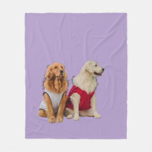 Entzückende Golden Retriever Hunde Lavendel Lila S Fleecedecke