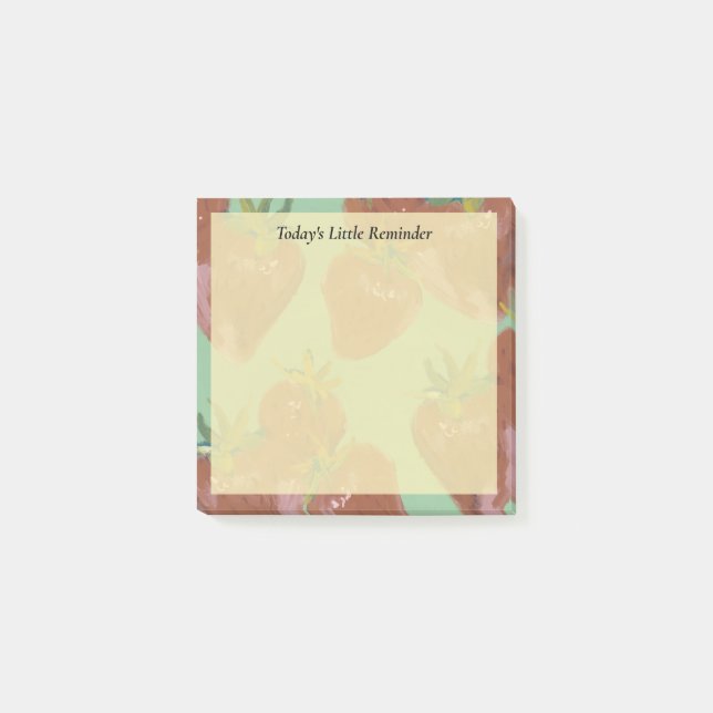 Entzückende Grüne Pastell Erdbeere Post-it Klebezettel (Vorderseite)
