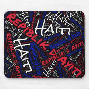 Entzückende haitianische Flaggenfarben Patriotisch Mousepad