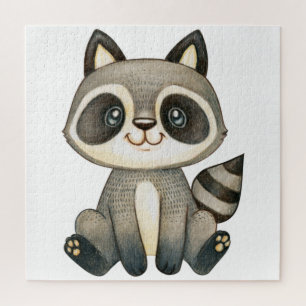 Entzückende handgezeichnete Waschbär-Illustration