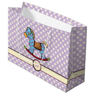 Entzückende Herzen Schaukelpferd-Geschenktasche Große Geschenktüte