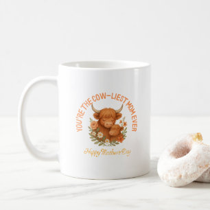 Entzückende Highland-Kuh zum Muttertag Kaffeetasse