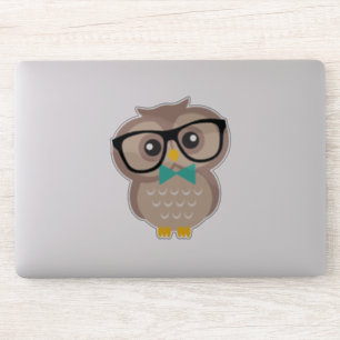 Entzückende Hipster-Eule Aufkleber