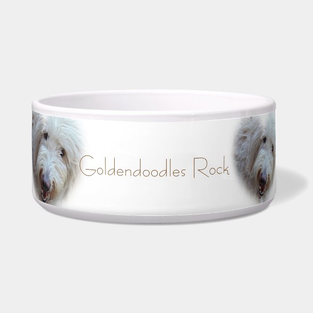 Entzückende Hundefutterschüssel Goldendoodles Napf (Vorderseite)