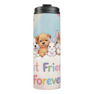 Entzückende Katzen - beste Freundinnen für immer Thermosbecher