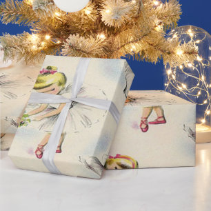 Entzückende kleine Ballerina-Kätzchen Weihnachten  Geschenkpapier
