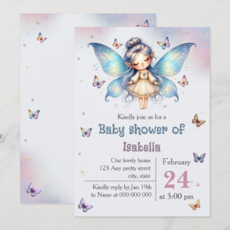 Entzückende kleine Feen-Baby-Party Einladung