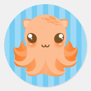 Entzückende Krake - niedliche Kawaii Aufkleber