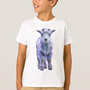 Entzückende lila flauschige Bergziegenkinder T-Shirt