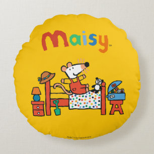 Entzückende Maisy in den roten Gesamten Rundes Kissen