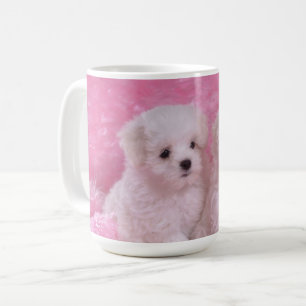 Entzückende maltesische Welpen-Tasse Kaffeetasse