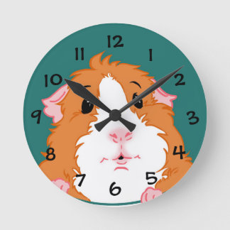 Entzückende Meerschweinchen-Uhr Runde Wanduhr