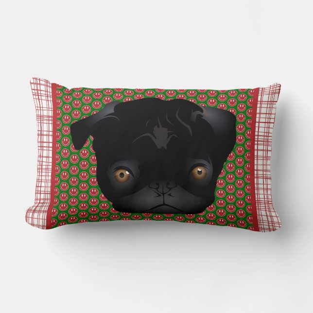 Entzückende Mops-Wohngestaltung-Geschenke Lendenkissen (Vorderseite)