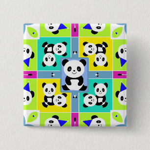 Entzückende Panda-Bärn-helle Farben Button
