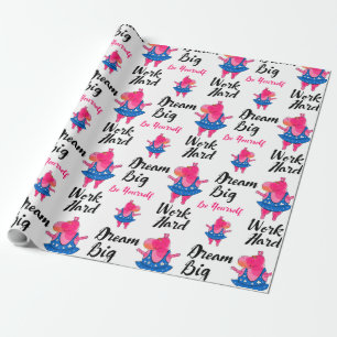 Entzückende rosa Flusspferdballerina Geschenkpapier