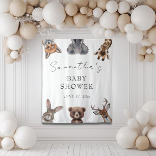 Entzückende Safari-Tiere Baby Shower Karten und Ge Wandteppich