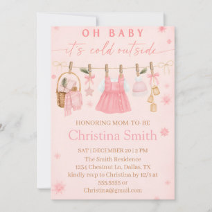 Entzückende Schneebaby-Party für Ihr Baby-Mädchen Einladung