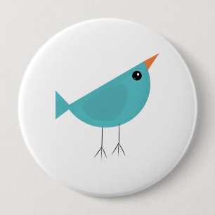 Entzückende skurrile Vogel-Natur-Kunst Button