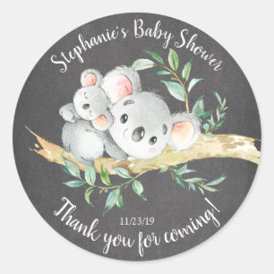 Entzückende Tafel-Koala-Bärn-Babyparty-Bevorzugung Runder Aufkleber