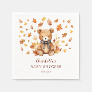 Entzückende Teddybär-Babyparty im Herbst Serviette