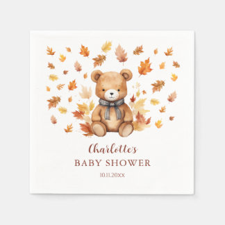 Entzückende Teddybär-Babyparty im Herbst Serviette