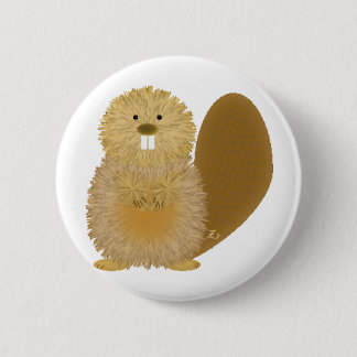 Entzückende Tierzeichnungen: Biber Button