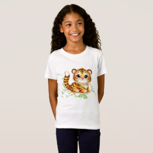 Entzückende Trina der Tiger in Weinreben T-Shirt