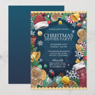 Entzückende und Spaß-Weihnachtsabendessen-Party Einladung