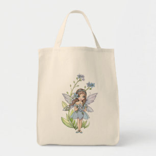 Entzückende Vergissmeinnicht-Blumenfee-Bio-Tasche Tragetasche