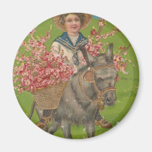 Entzückende Vintage-Ansichtskarte Magnet