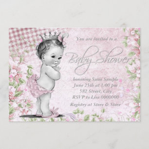 Entzückende Vintage rosa Baby-Dusche Einladung
