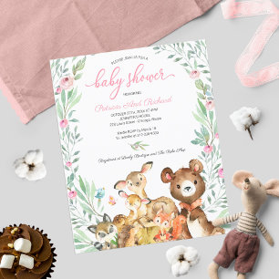 Entzückende Wald-Baby-Party-Einladung auf kleinem