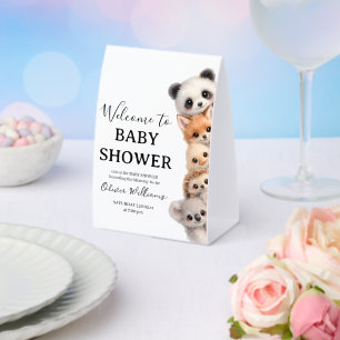 Entzückende Waldtiere - Babyparty Tischaufsteller