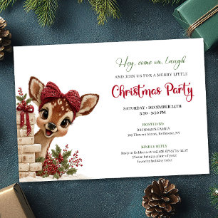 Entzückende Weihnachtsbabyhirsch-Guckparty-Einladu Einladung