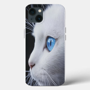Entzückende weiße Katze mit blauen Augen – iPhone  Hülle