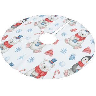 Entzückende Winter-Wunderland-Geschenksammlung Polyester Weihnachtsbaumdecke