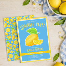 Entzückende Zitronengelb- und Blaue-Limonade-Party