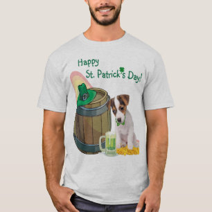 Entzückenden Jack-Russell-Welpen-St Patrick Tag T-Shirt