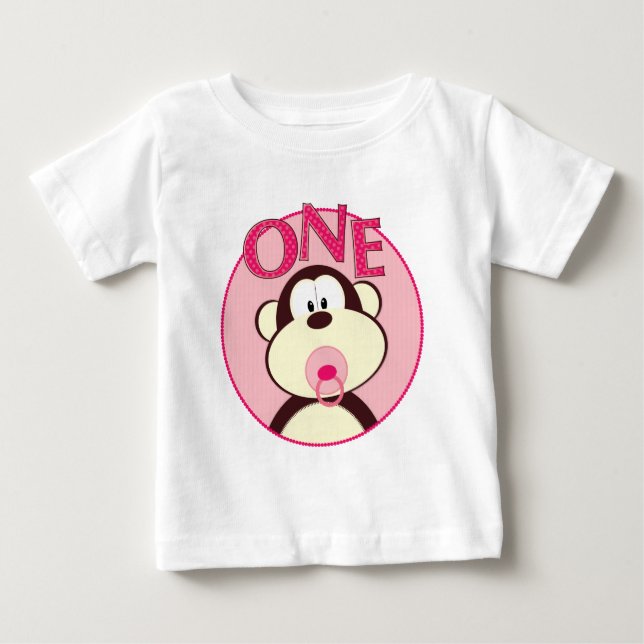 Entzückender Affe-1. Geburtstags-T - Shirt (Vorderseite)