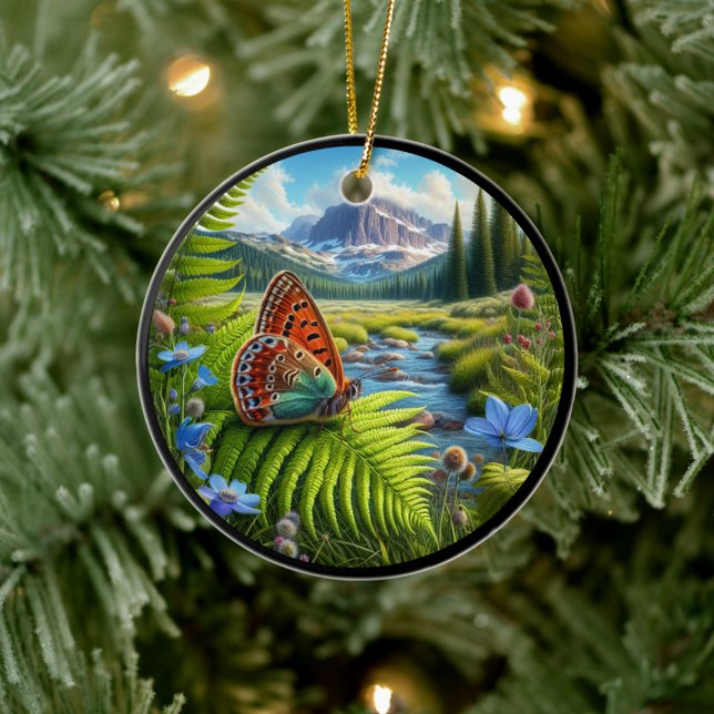 Entzückender Amerikanischer Kupferfalter Keramik Ornament (Von Creator hochgeladen)