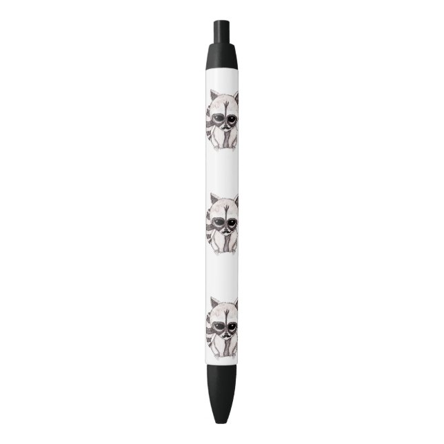 Entzückender Aquarell-Waschbär mit dem gemalten Kugelschreiber (Vorderseite Vertikal)
