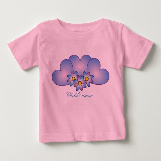 Entzückender Baby-Blau-Herz-Valentinstag Baby T-shirt