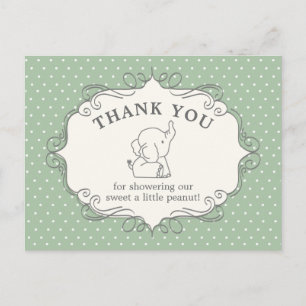 Entzückender Baby-Elefant   Baby Shower Danke Postkarte