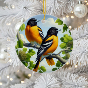 Entzückender Baltimore-Trillervogel-Andenken Keramik Ornament