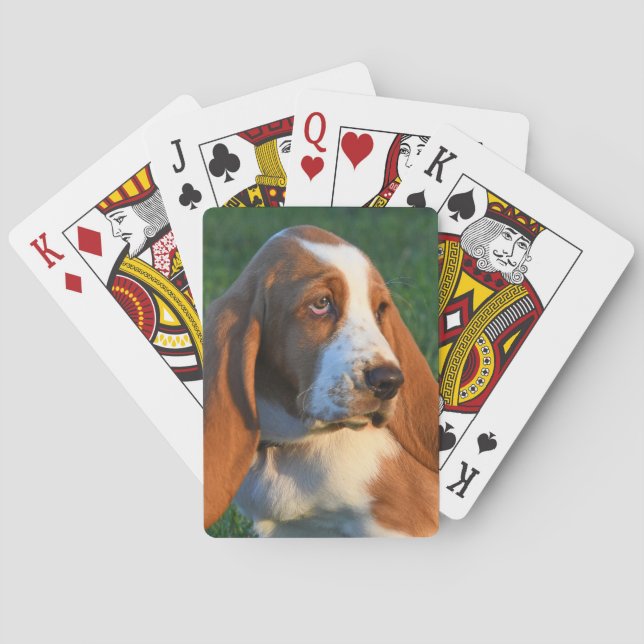 Entzückender Basset Hound-Welpe Spielkarten (Rückseite)