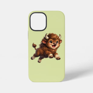 Entzückender Bison läuft spielerisch mit freudiger iPhone 12 Mini Hülle